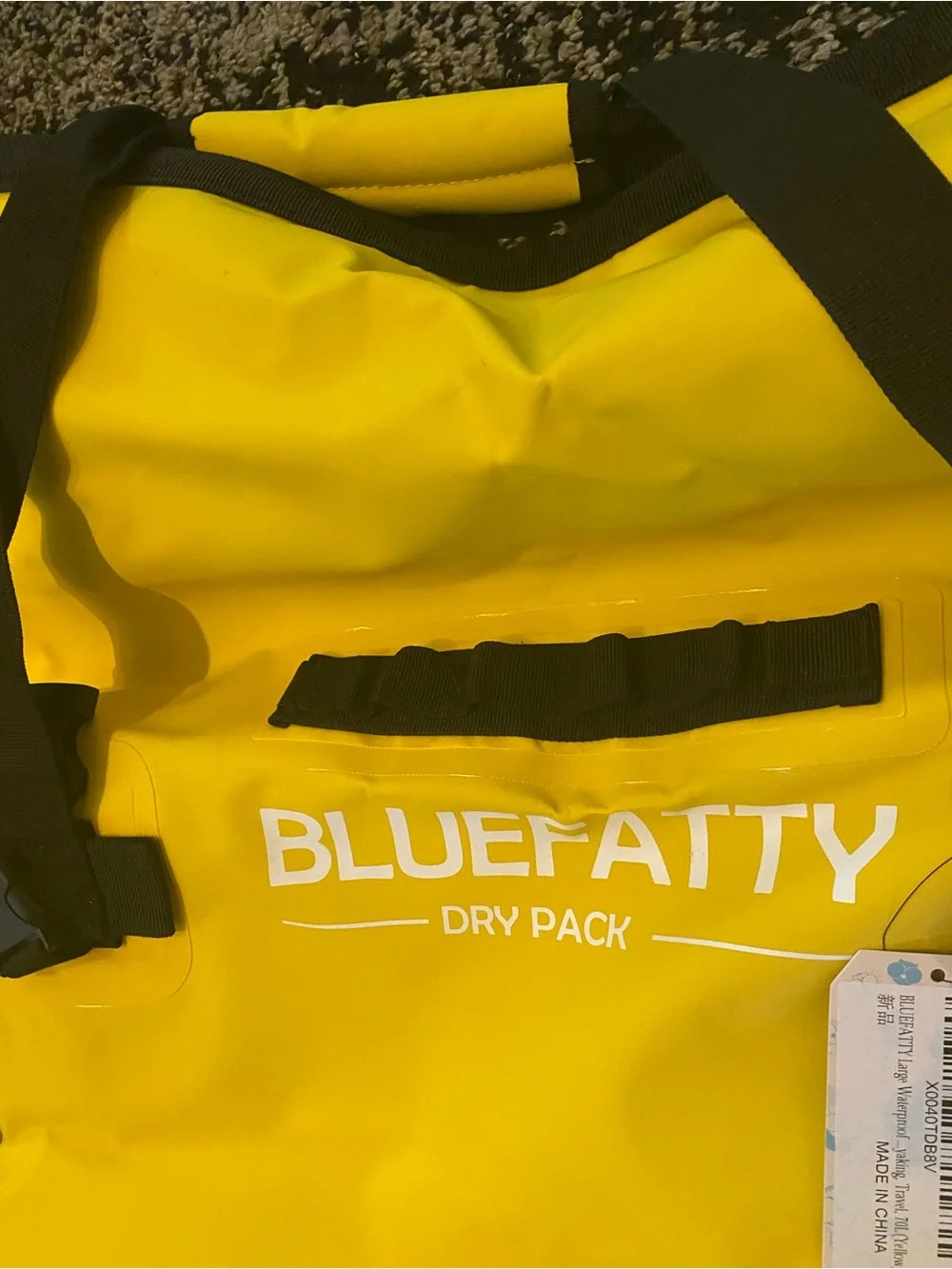 BlueFatty Yellow Dry Pack Duffel with Black Straps